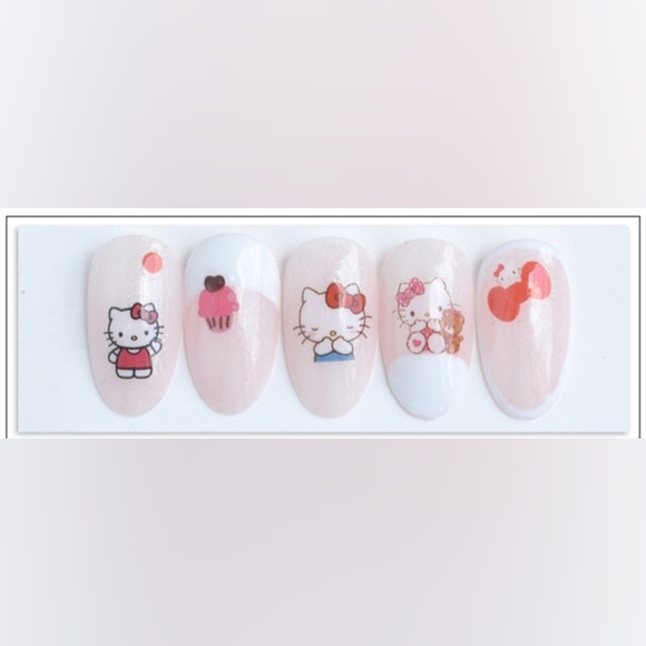 NWT THE CRÈME SHOP × HELLO KITTY 50 NAIL ART DECAL STICKERS + CLEAR NP - Picture 4 of 16